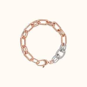 Oval Rolò Chain and Cubic Zirconia Bracelet